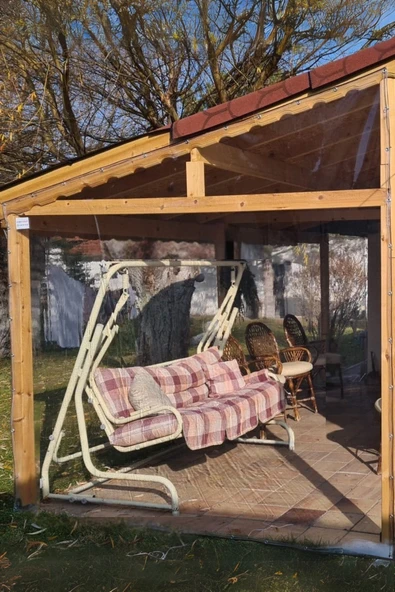 sizenelazım 190cm X 9.5m Su Geçirmez Şeffaf Branda Kış Bahçesi, Kamelya, Hobi Bahçesi, Balkon Brandası - Resim 5