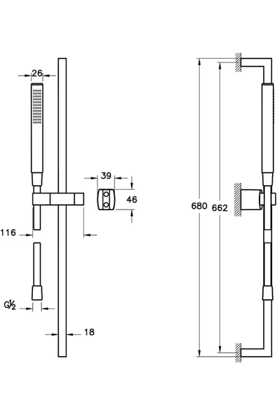 Vitra Sticx 1f A45711 El Duşu Takımı, Krom - 3