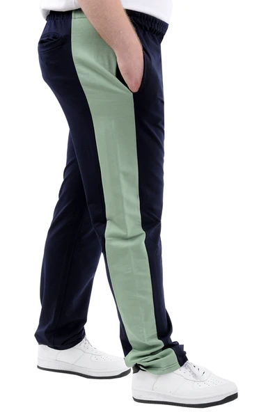 Mode XL Büyük Beden Erkek Eşofman Altı Cepli Baskılı SPORT 24516 Lacivert - Resim 4