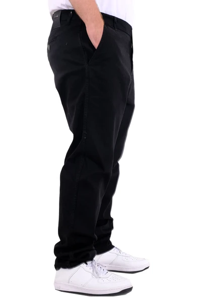 Mode XL Büyük Beden Erkek Kot Pantolon Yan Cep CHINO 18880 Siyah - Resim 3