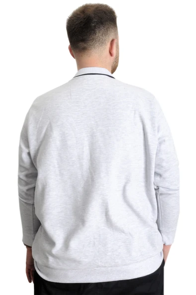 Mode XL Büyük Beden Erkek Sweat Polo Selanik Horse 23442 Karmelanj - Resim 4