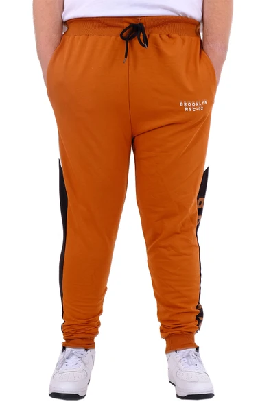 Mode XL Büyük Beden Erkek Eşofman Altı İnterlok Garnili BROOKLYN 24517 Tarçın ürün görseli