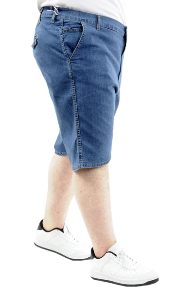 Mode XL Büyük Beden Erkek Kapri Kot Armina 22906 Mavi - 3