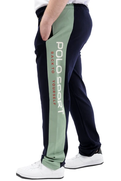 Mode XL Büyük Beden Erkek Eşofman Altı Cepli Baskılı SPORT 24516 Lacivert - Resim 3