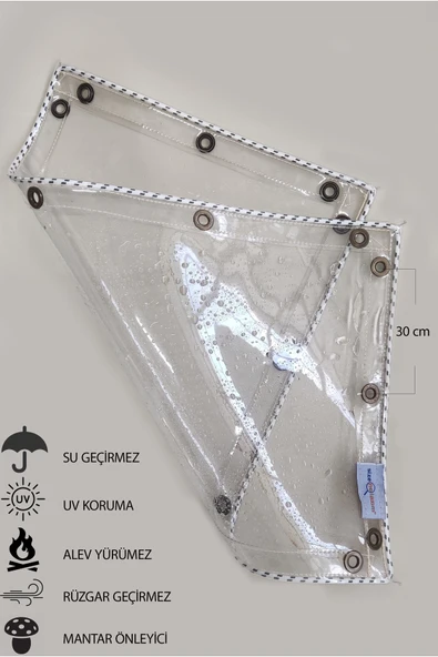 sizenelazım 140cm X 6.5m Su Geçirmez Şeffaf Branda Kış Bahçesi, Kamelya, Hobi Bahçesi, Balkon Brandası - Resim 4