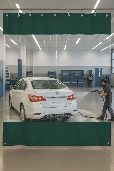 sizenelazım 0.80mm Şeffaf Oto Servis ve Yıkama Ara Bölme Perdesi 12 Renk Yükseklik 250 cm x Genişlik 500 cm ürün görseli