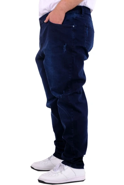 Mode XL Büyük Beden Erkek Klasik Kot Pantolon MARK 21920d Lacivert - 2