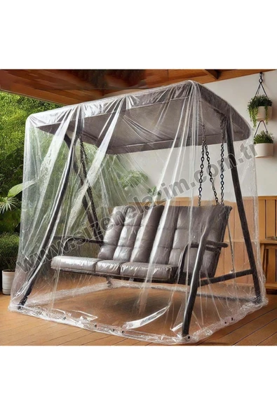 sizenelazım Şeffaf Su Geçirmez Bahçe Mobilyası Koruma Örtüsü  (2m x 3.5m x 1.5m) - Resim 2