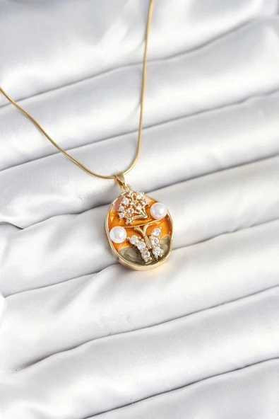 pilelistore 316L Çelik Zincir Kelebek Model Sanatsal Portre Kadın Kolye - TJ-BKO10594 ürün görseli 1