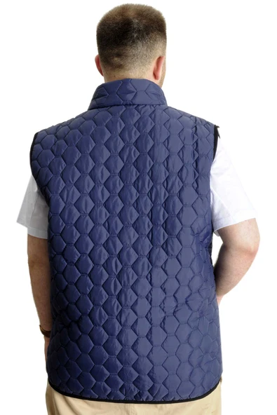 Mode XL Büyük Beden Erkek Yelek Kapitone 23702 Lacivert - 4