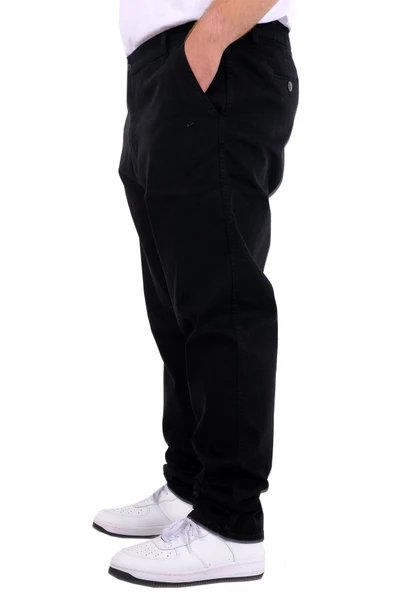 Mode XL Büyük Beden Erkek Kot Pantolon Yan Cep CHINO 18880 Siyah - Resim 2