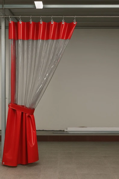 sizenelazım 0.80mm Şeffaf Oto Servis ve Yıkama Ara Bölme Perdesi 12 Renk Yükseklik 250 cm x Genişlik 500 cm - Resim 2