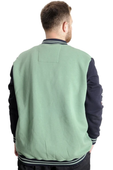 Mode XL Büyük Beden Erkek Kolej Mont My Field 23626 Çağla - 4