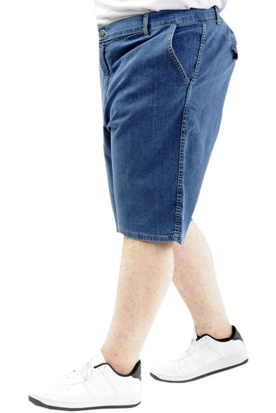 Mode XL Büyük Beden Erkek Kapri Kot Armina 22906 Mavi - 2