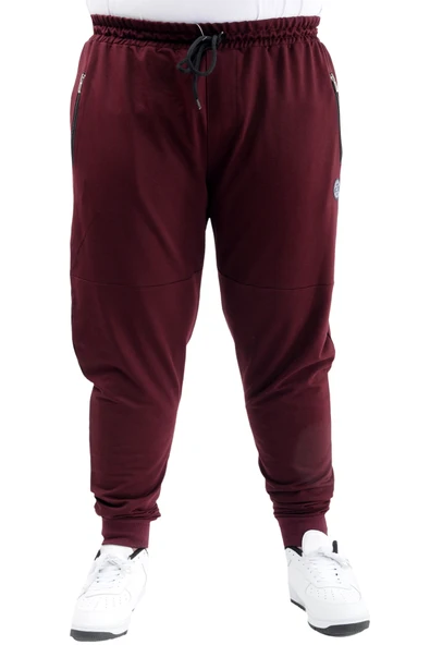 Mode XL Büyük Beden Eşofman Altı Dar Paça Zippered 22501 Mürdüm ürün görseli