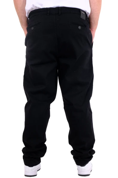 Mode XL Büyük Beden Erkek Kot Pantolon Yan Cep CHINO 18880 Siyah - Resim 4