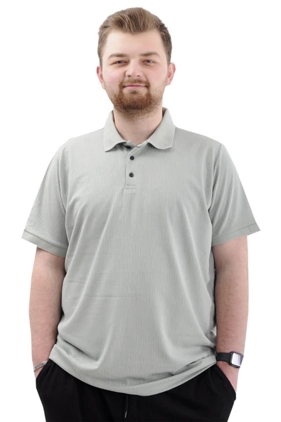 Mode XL Büyük Beden Erkek Tişört Polo Yaka JAKAR U24337 Çağla ürün görseli