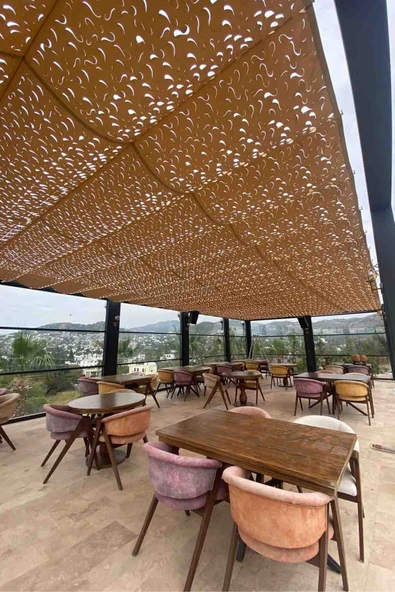 sizenelazım 1.5m X 4.5m Teleskopik Açılıp-kapanabilir Gölgelik Tente Sistemi Dalgalı Kamuflaj Desen Pergole - Resim 2