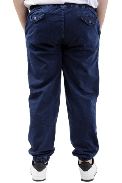 Mode XL Büyük Beden Erkek Pantolon Kot Jogger Lastikli Paça TORONTO 23916 Lacivert - 4