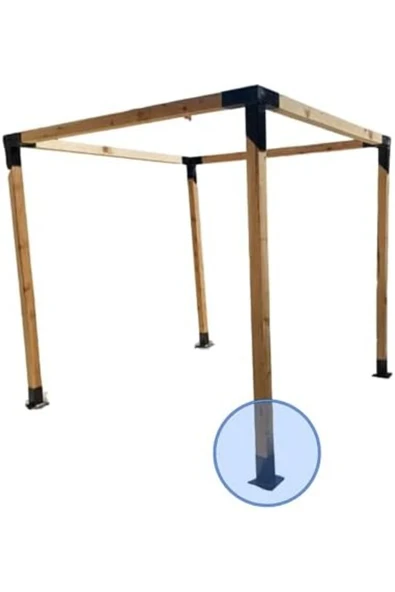 STOREMAX jptrShop ayağı 8x8cm ahşap bahçe ev Kamelya Pergola Demir Bağlantı Çardak Bungalov Kolon Paya - Resim 3