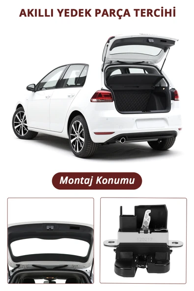 Vorgens VW Golf5 Golf6 Bagaj Kilidi 2009-2013 (5k0827505a) - Volkswagen Tiguan Jetta Uyumlu - Resim 3