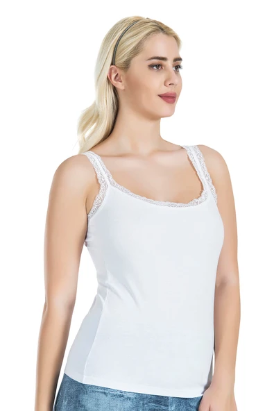 Derya Kurşun Dantelli Kadın Atlet 214 - Resim 2