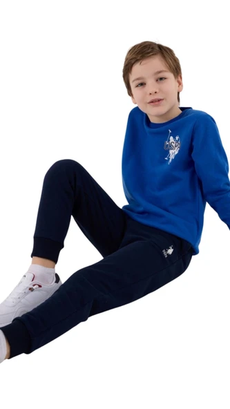 Us Polo Erkek Çocuk Cobalt Uzun Kol Pijama Takım 2205 - Resim 2