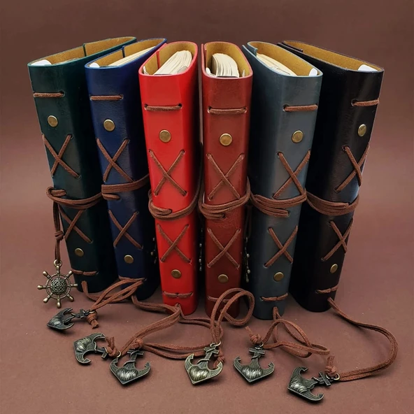 pilelistore Deri Pusula Tasarımlı Defter - Resim 3