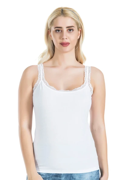 Derya Kurşun Dantelli Kadın Atlet 214 - Resim 5