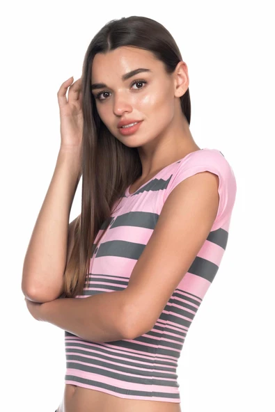 PEMBE GRİ MI Emay 5026 Soft Seamless T Shirt - 2