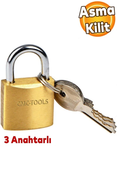 Cmc Sarı Asma Kilit 3 Anahtarlı 38 Mm - 1