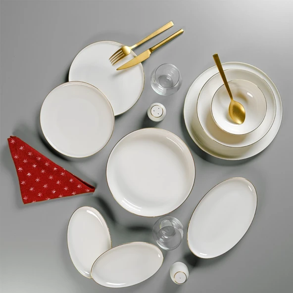 Aryıldız Lima Gold 60 Parça Yemek Takımı