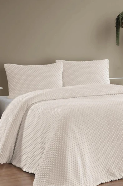 Merinos Velora Tomurcuk Çift Kişilik Comforter Set Bej