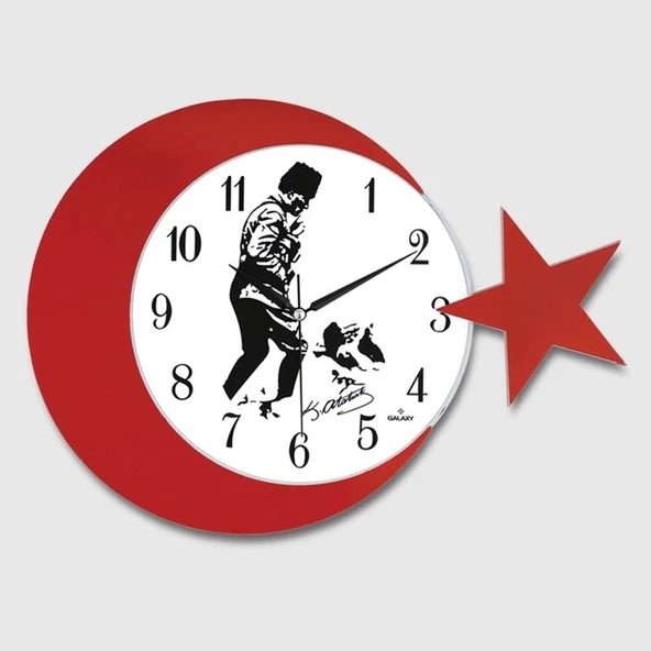 pilelistore Ay Yildiz Duvar Saati 134-3