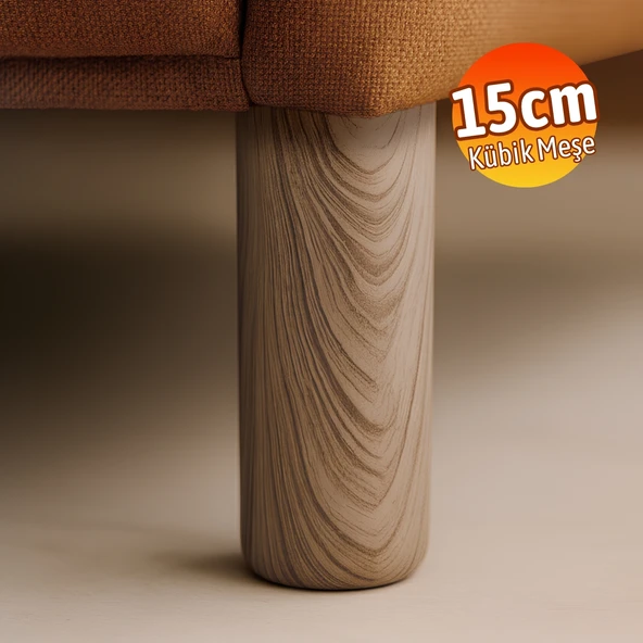 Bohem Kübik Meşe Sert Plastik 15 cm Mobilya Kanepe Koltuk Baza Yükseltme Ayağı Tekli Ayak - Resim 3