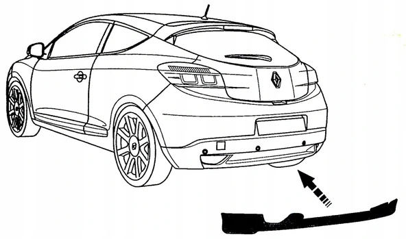 Arka Tampon Alt Spoiler Renault Megane 3 Coupe 7711425234 MAİS - Resim 3