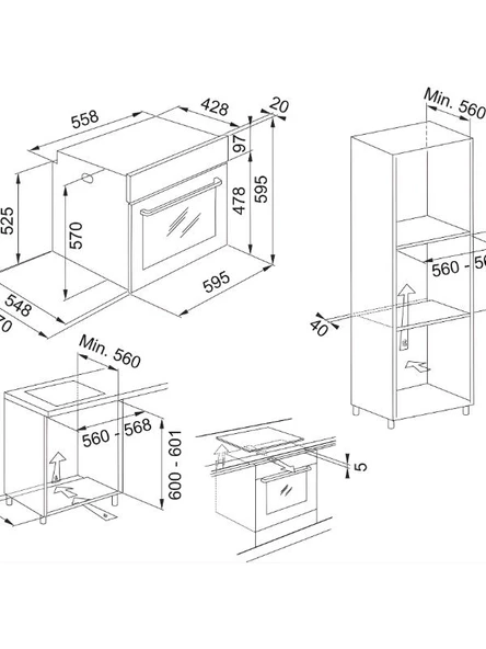 Franke FSM 82 H XS 71 Lt. Siyah Ankastre Fırın - 3
