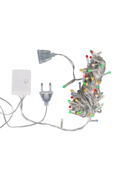 RGB Led Işık Yılbaşı Parti süs Dekoratif Led Eklemeli Fişli Yılbaşı Ağaç Süs Işığı 10 Metre - 2