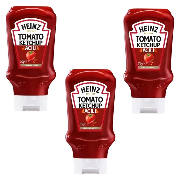 Heinz Tomato Ketchup Acılı Ketçap 375 gr x 3 Adet ürün görseli