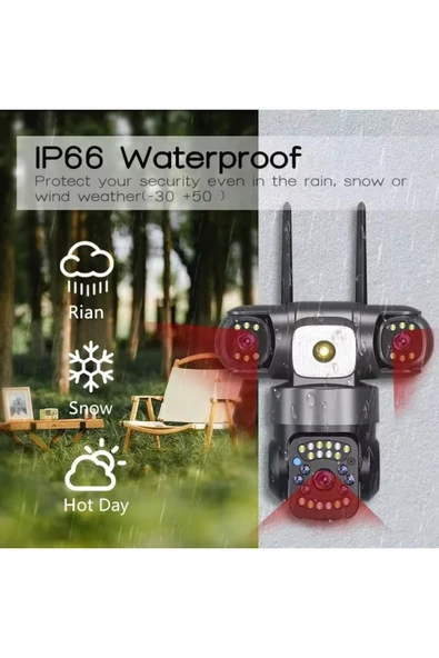 Okam-6030 15 Mp 3 Kameralı Dual Lens Wifi Ptz Kamera - 6