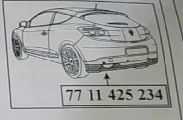 Arka Tampon Alt Spoiler Renault Megane 3 Coupe 7711425234 MAİS - Resim 2