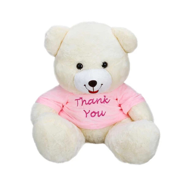 T-Shirtlü Oturan Peluş Ayı 60 cm ürün görseli