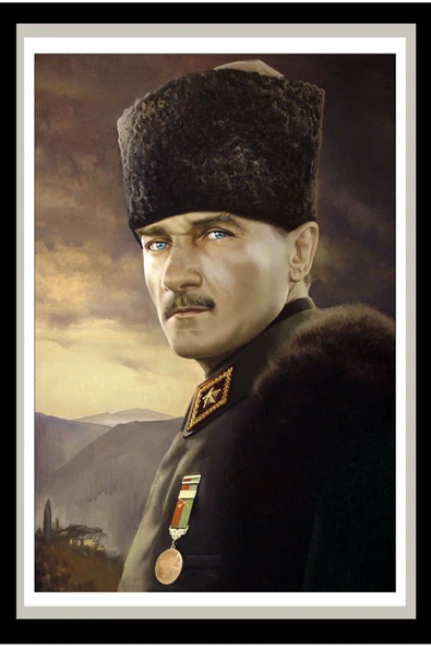 Atatürk Ahşap Duvar Posteri 15x21 - 1