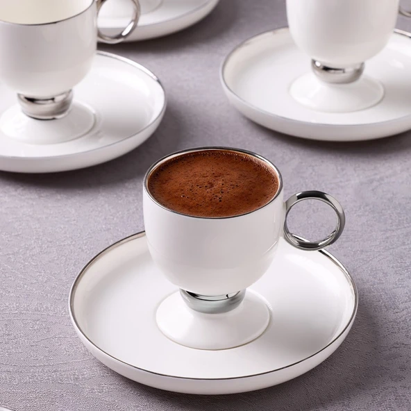 Aryıldız Margaux Platin 6 Kişilik Kahve Fincan Takımı - 2