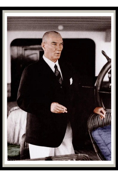Atatürk Ahşap Duvar Posteri - 1