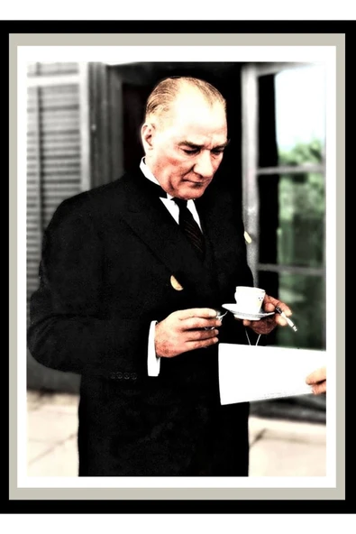 Atatürk Ahşap Duvar Posteri 15x21 - 1