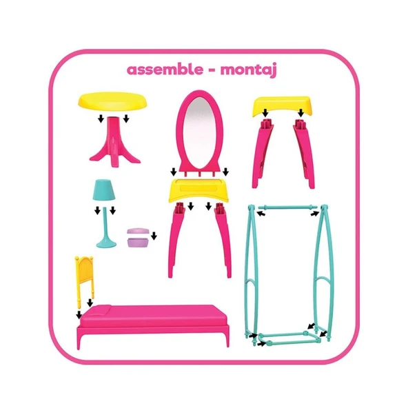 03669 Linda'nın Yatak Odası Oyun Seti -Dede - Resim 3