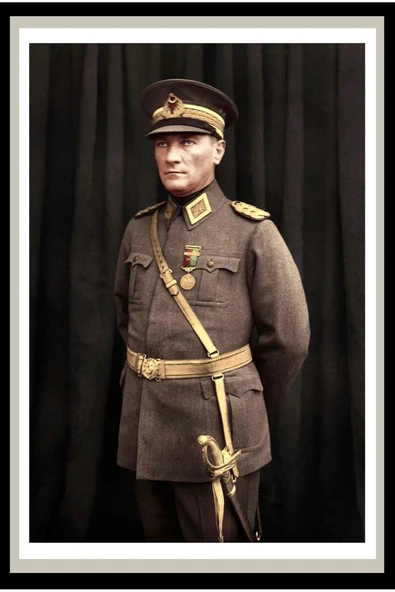 Atatürk Ahşap Duvar Posteri 15x21 - 1