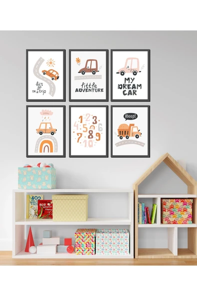 Erkek Çocuk Odası 6'lı Mdf Tablo Set 15x20 - 1