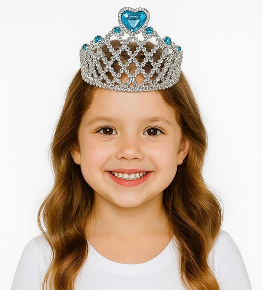 MaviKalpliGümüşRenkKraliçeTacıPrensesTacı ürün görseli